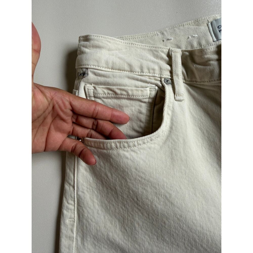 Citizens of Humanity Women's Cream Lyra High Rise Wide Leg Crop Jeans Size 27 - Picture 4 of 16